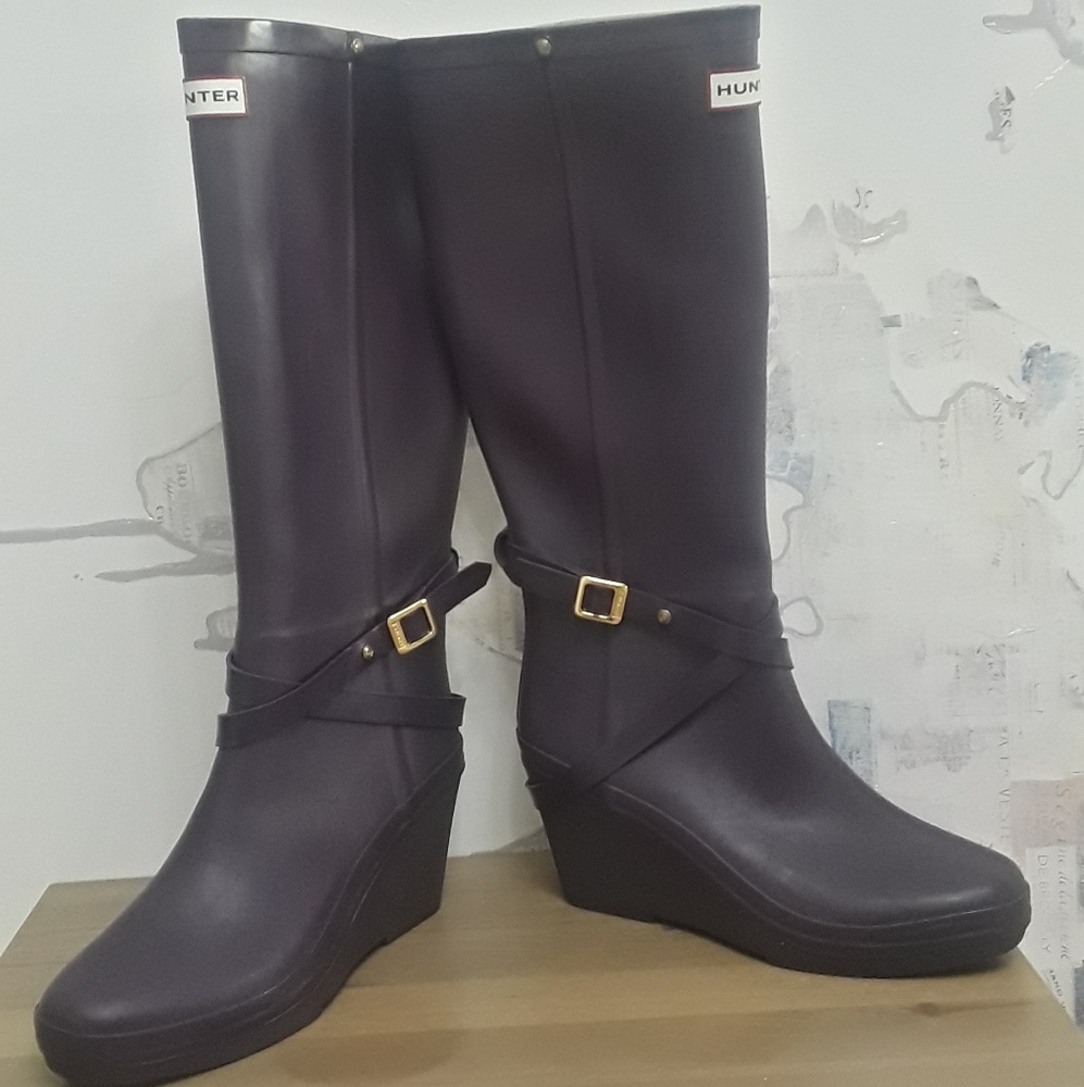 Hunter Adora Wedge Boots (Size 8)